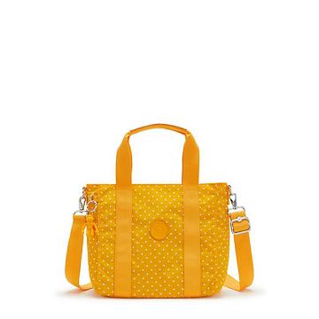 Kipling Asseni Mini Printed Tote Bags Soft Dot Yellow | CA 1463JP